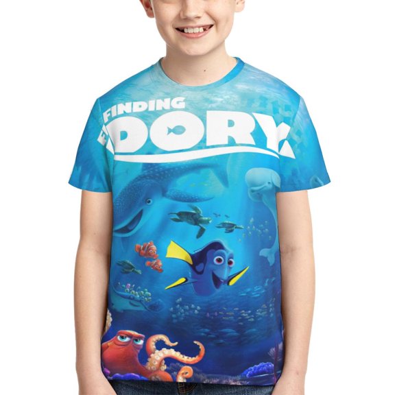 Kids 3D Graphic Finding Ne-m T-Shirts, Novelty Shirts Crewneck Short Sleeve Tees for Youth Boys Girls