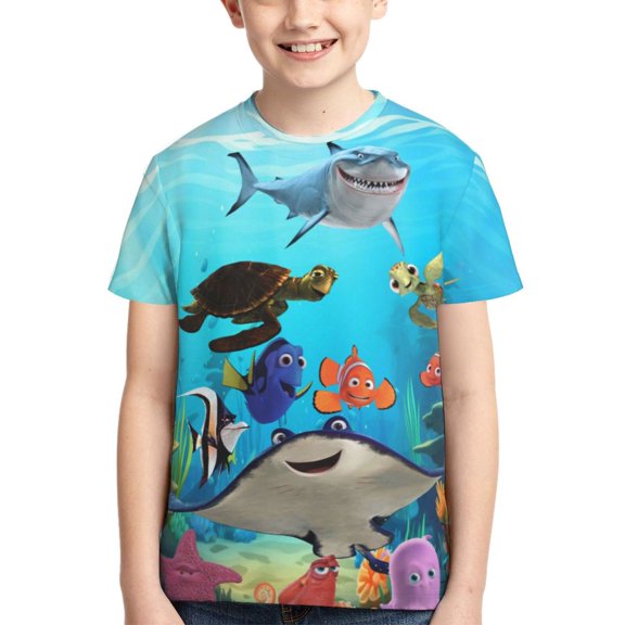 Kids 3D Graphic Finding Ne-m T-Shirts, Novelty Shirts Crewneck Short Sleeve Tees for Youth Boys Girls