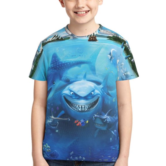 Kids 3D Graphic Finding Ne-m T-Shirts, Novelty Shirts Crewneck Short Sleeve Tees for Youth Boys Girls