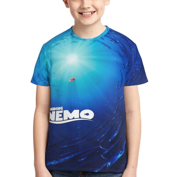 Kids 3D Graphic Finding Ne-m T-Shirts, Novelty Shirts Crewneck Short Sleeve Tees for Youth Boys Girls