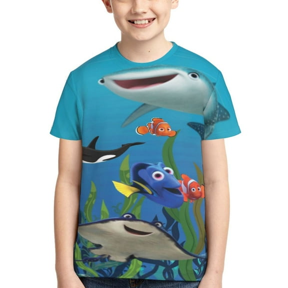 Kids 3D Graphic Finding Ne-m T-Shirts, Novelty Shirts Crewneck Short Sleeve Tees for Youth Boys Girls