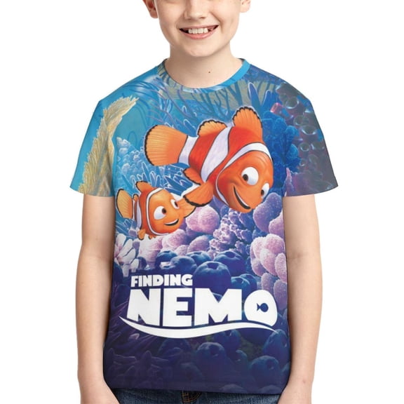 Kids 3D Graphic Finding Ne-m T-Shirts, Novelty Shirts Crewneck Short Sleeve Tees for Youth Boys Girls