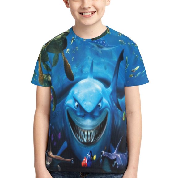 Kids 3D Graphic Finding Ne-m T-Shirts, Novelty Shirts Crewneck Short Sleeve Tees for Youth Boys Girls
