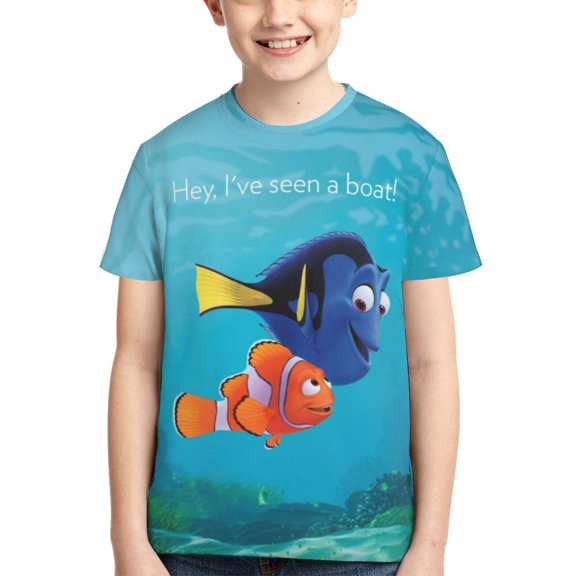 Kids 3D Graphic Finding Ne-m T-Shirts, Novelty Shirts Crewneck Short Sleeve Tees for Youth Boys Girls