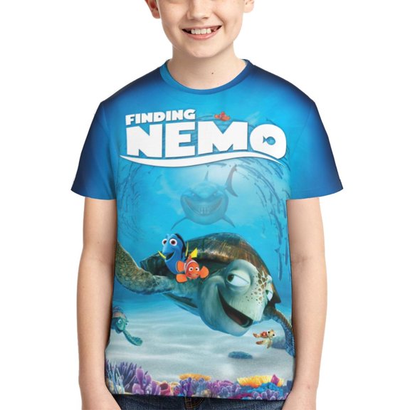 Kids 3D Graphic Finding Ne-m T-Shirts, Novelty Shirts Crewneck Short Sleeve Tees for Youth Boys Girls