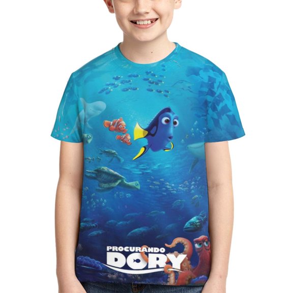 Kids 3D Graphic Finding Ne-m T-Shirts, Novelty Shirts Crewneck Short Sleeve Tees for Youth Boys Girls