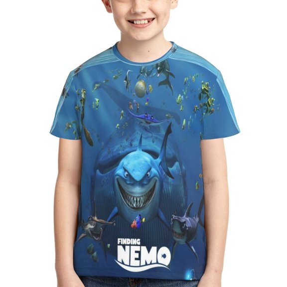Kids 3D Graphic Finding Ne-m T-Shirts, Novelty Shirts Crewneck Short Sleeve Tees for Youth Boys Girls