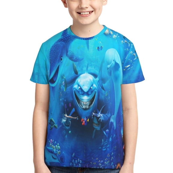 Kids 3D Graphic Finding Ne-m T-Shirts, Novelty Shirts Crewneck Short Sleeve Tees for Youth Boys Girls