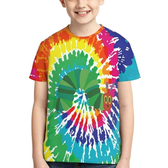 Kids 3D Graphic Hungry Caterpilla T-Shirts, Novelty Shirts Crewneck Short Sleeve Tees for Youth Boys Girls