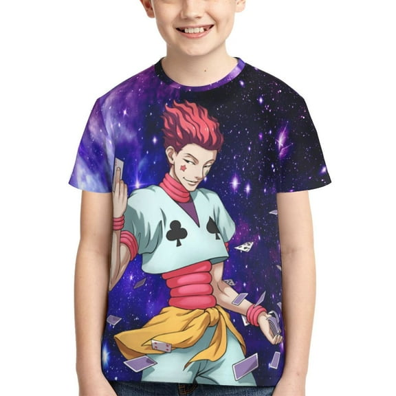 Kids 3D Graphic Hunter X Hunte Hisoka T-Shirts, Novelty Shirts Crewneck Short Sleeve Tees for Youth Boys Girls