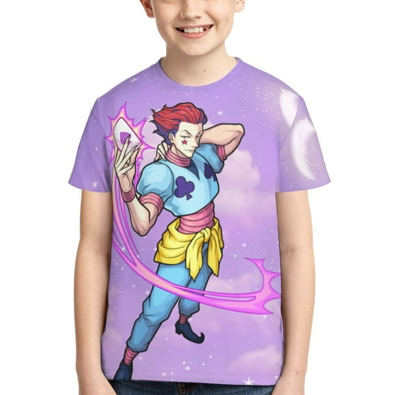 Kids 3D Graphic Hunter X Hunte Hisoka T-Shirts, Novelty Shirts Crewneck Short Sleeve Tees for Youth Boys Girls