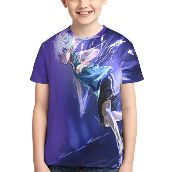 Kids 3D Graphic Hunter X Hunte T-Shirts, Novelty Shirts Crewneck Short Sleeve Tees for Youth Boys Girls