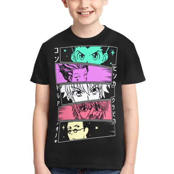 Kids 3D Graphic Hunter X Hunte T-Shirts, Novelty Shirts Crewneck Short Sleeve Tees for Youth Boys Girls