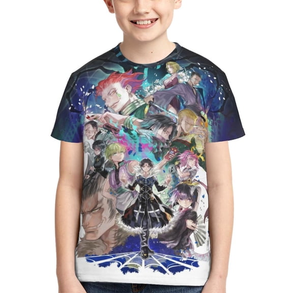 Kids 3D Graphic Hunter X Hunte T-Shirts, Novelty Shirts Crewneck Short Sleeve Tees for Youth Boys Girls