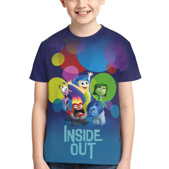 Kids 3D Graphic Inside O-u T-Shirts, Novelty Shirts Crewneck Short Sleeve Tees for Youth Boys Girls