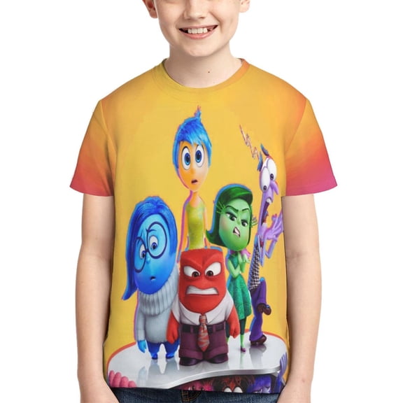 Kids 3D Graphic Inside O-u T-Shirts, Novelty Shirts Crewneck Short Sleeve Tees for Youth Boys Girls