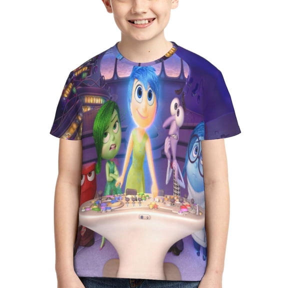 Kids 3D Graphic Inside O-u T-Shirts, Novelty Shirts Crewneck Short Sleeve Tees for Youth Boys Girls