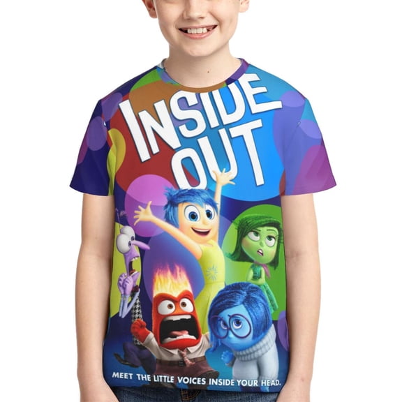 Kids 3D Graphic Inside O-u T-Shirts, Novelty Shirts Crewneck Short Sleeve Tees for Youth Boys Girls