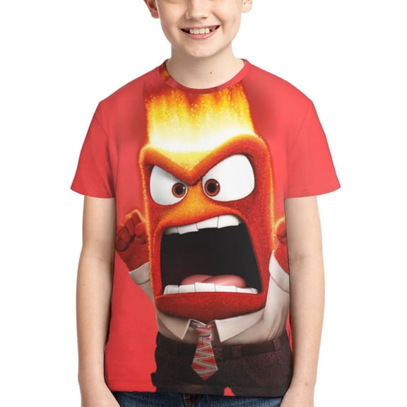 Kids 3D Graphic Inside O-u T-Shirts, Novelty Shirts Crewneck Short Sleeve Tees for Youth Boys Girls