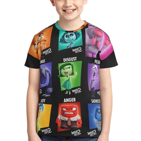 Kids 3D Graphic Inside O-u T-Shirts, Novelty Shirts Crewneck Short Sleeve Tees for Youth Boys Girls