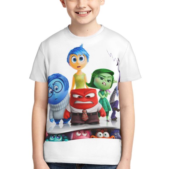 Kids 3D Graphic Inside O-u T-Shirts, Novelty Shirts Crewneck Short Sleeve Tees for Youth Boys Girls