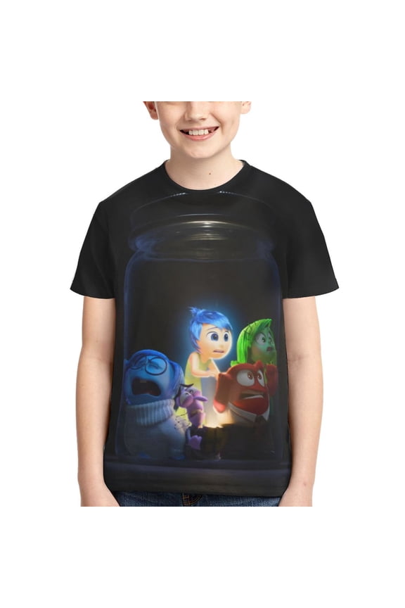 Kids 3D Graphic Inside O-u T-Shirts, Novelty Shirts Crewneck Short Sleeve Tees for Youth Boys Girls