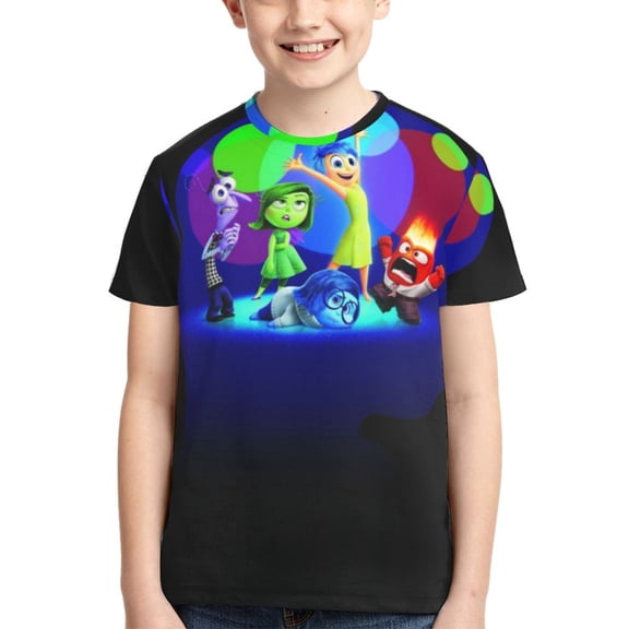Kids 3D Graphic Inside O-u T-Shirts, Novelty Shirts Crewneck Short Sleeve Tees for Youth Boys Girls