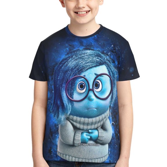 Kids 3D Graphic Inside O-u T-Shirts, Novelty Shirts Crewneck Short Sleeve Tees for Youth Boys Girls