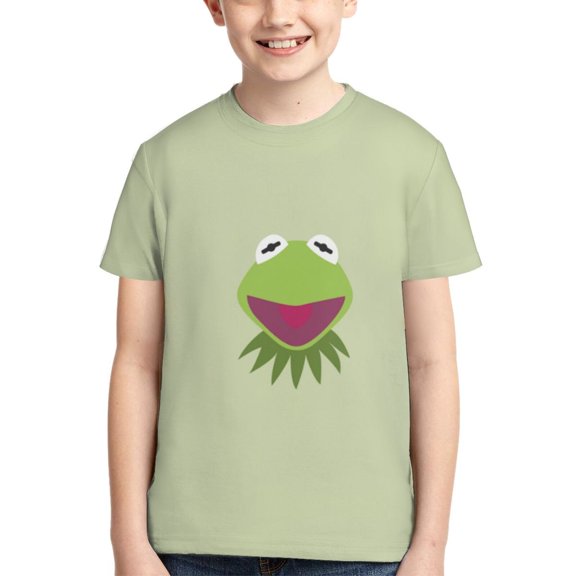 Kids 3D Graphic Ke-Rmit The Fro T-Shirts, Novelty Shirts Crewneck Short Sleeve Tees for Youth Boys Girls