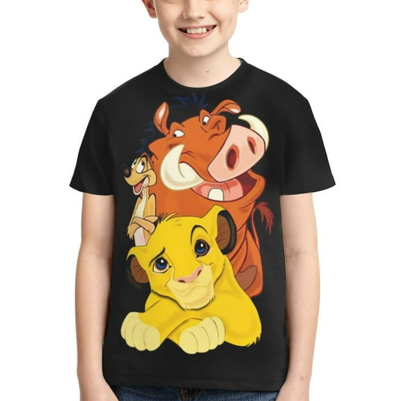 Kids 3D Graphic Lion King T-Shirts, Novelty Shirts Crewneck Short Sleeve Tees for Youth Boys Girls
