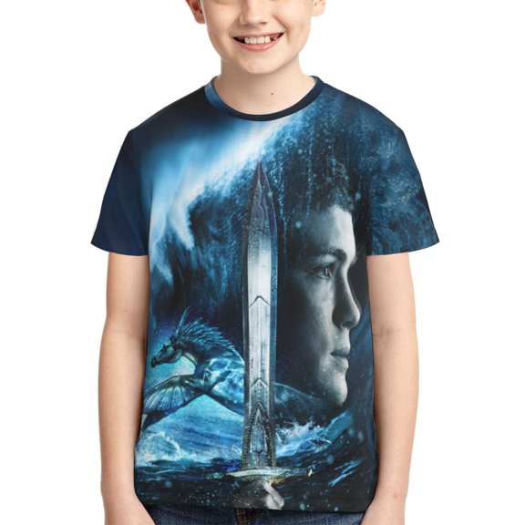 Kids 3D Graphic Percy Jack-so T-Shirts, Novelty Shirts Crewneck Short Sleeve Tees for Youth Boys Girls