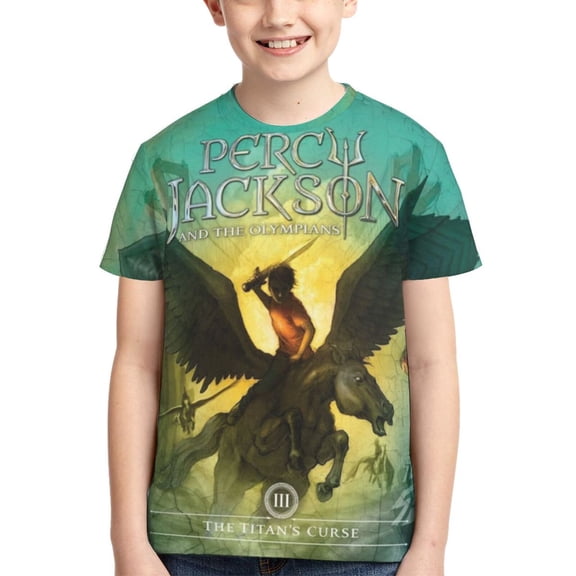 Kids 3D Graphic Percy Jack-so T-Shirts, Novelty Shirts Crewneck Short Sleeve Tees for Youth Boys Girls