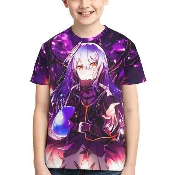 Kids 3D Graphic I Got Reincarnated As A Slime T-Shirts, Novelty Shirts Crewneck Short Sleeve Tees for Youth Boys Girls