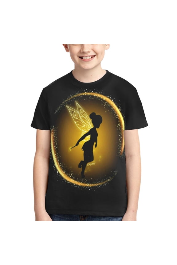 Kids 3D Graphic Tinker Bell T-Shirts, Novelty Shirts Crewneck Short Sleeve Tees for Youth Boys Girls