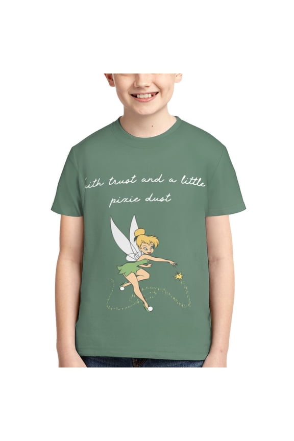 Kids 3D Graphic Tinker Bell T-Shirts, Novelty Shirts Crewneck Short Sleeve Tees for Youth Boys Girls