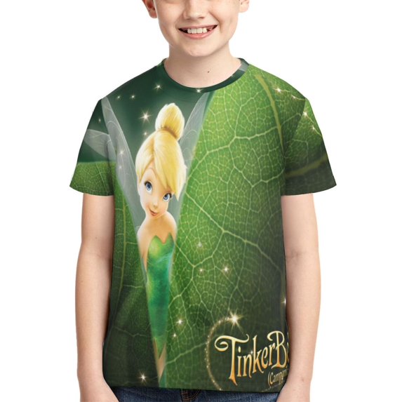 Kids 3D Graphic Tinker Bell T-Shirts, Novelty Shirts Crewneck Short Sleeve Tees for Youth Boys Girls