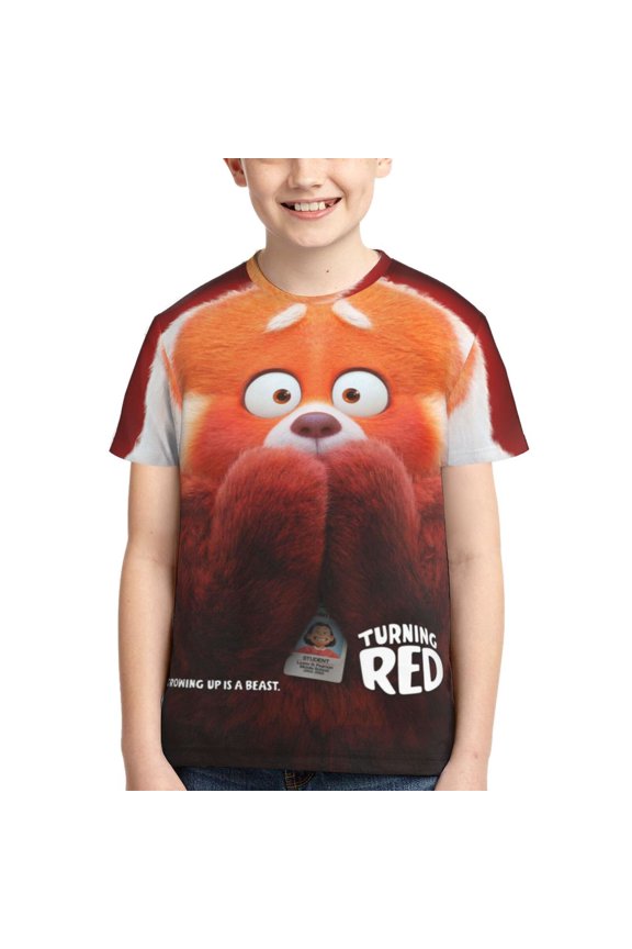 Kids 3D Graphic Turning R-e T-Shirts, Novelty Shirts Crewneck Short Sleeve Tees for Youth Boys Girls