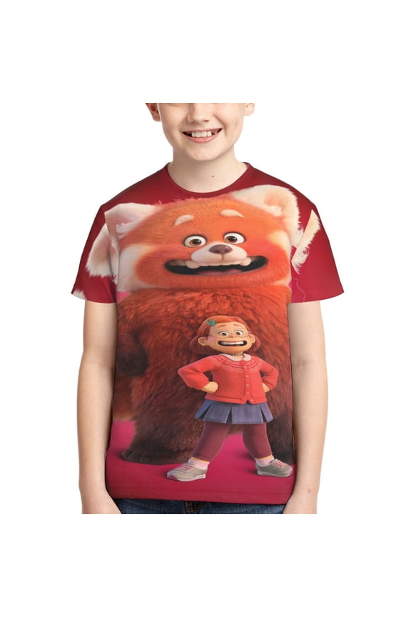 Kids 3D Graphic Turning R-e T-Shirts, Novelty Shirts Crewneck Short Sleeve Tees for Youth Boys Girls