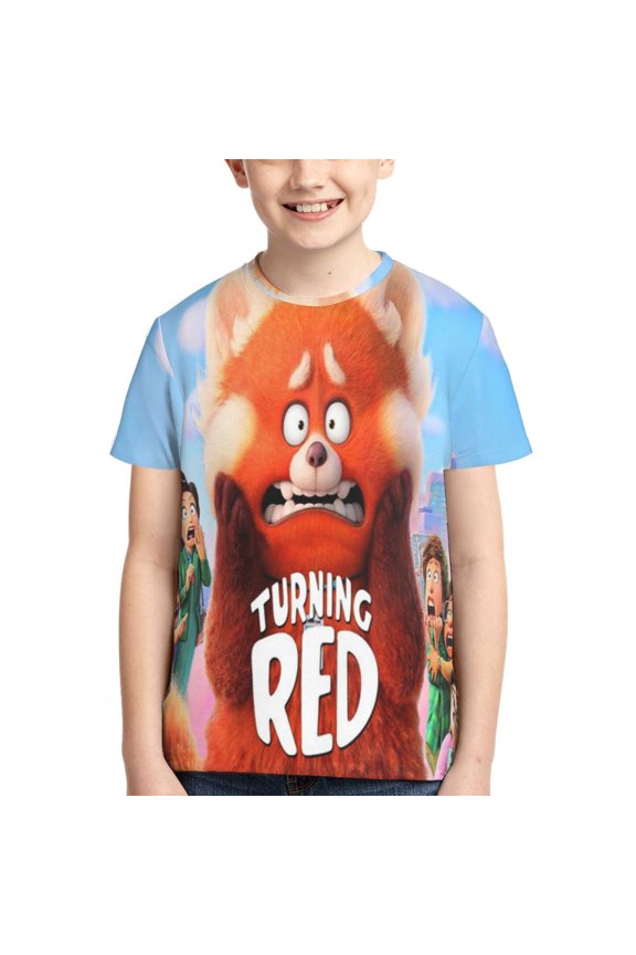 Kids 3D Graphic Turning R-e T-Shirts, Novelty Shirts Crewneck Short Sleeve Tees for Youth Boys Girls