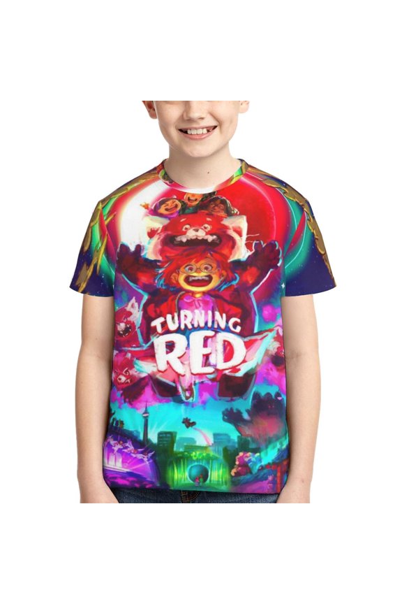 Kids 3D Graphic Turning R-e T-Shirts, Novelty Shirts Crewneck Short Sleeve Tees for Youth Boys Girls