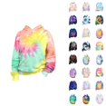 thumbnail image 1 of Kids 3D Tie Dye Hoodies Long Sleeve Spring Fall Graphic Hooded Sweatshirt for Boys Girls Pullover Tops, 1 of 1