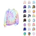 thumbnail image 1 of Kids 3D Tie Dye Hoodies Long Sleeve Spring Fall Graphic Hooded Sweatshirt for Boys Girls Pullover Tops, 1 of 1