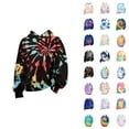 thumbnail image 1 of Kids 3D Tie Dye Hoodies Long Sleeve Spring Fall Graphic Hooded Sweatshirt for Boys Girls Pullover Tops, 1 of 1