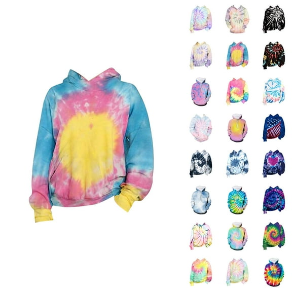 Kids 3D Tie Dye Hoodies Spring Fall Long Sleeve Graphic Hooded Sweatshirt for Boys Girls Pullover Tops