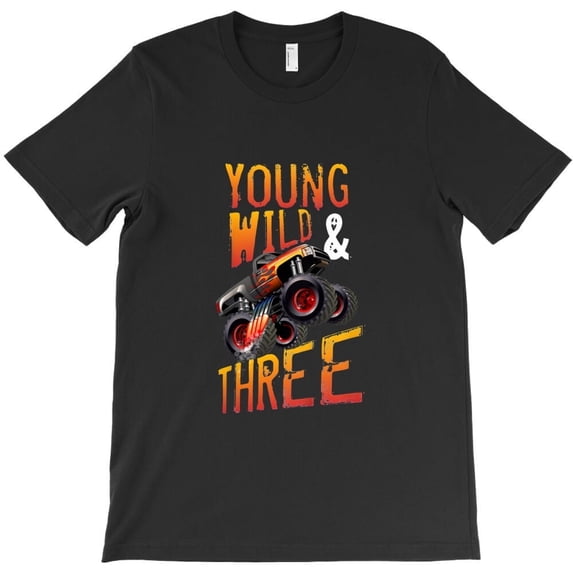 Kids 3rd Birthday Boy Monster Truck Rule Jam Three Years Themed Themed H1412 Unisex T-Shirt, Up to 5XL Available