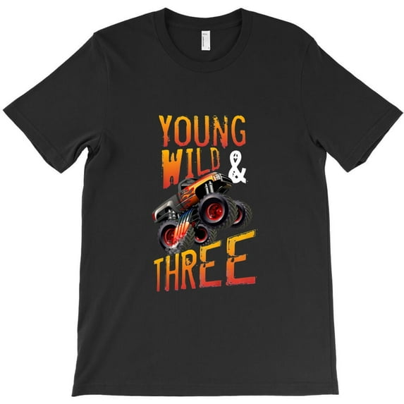 Kids 3rd Birthday Boy Monster Truck Rule Jam Three Years Themed Themed H1412 Unisex T-Shirt, Up to 5XL Available