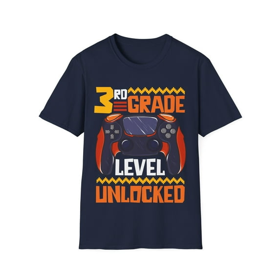 Kids 3rd Grade Level Unlocked First Day Of School Video Game Unisex T-Shirt