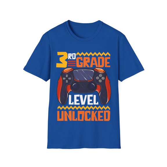 Kids 3rd Grade Level Unlocked First Day Of School Video Game Unisex T-Shirt