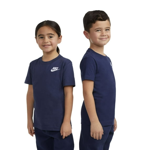 Kids 4-7 Nike Embroidered Logo Futura T-shirt Color: Midnight Navy Size: 6