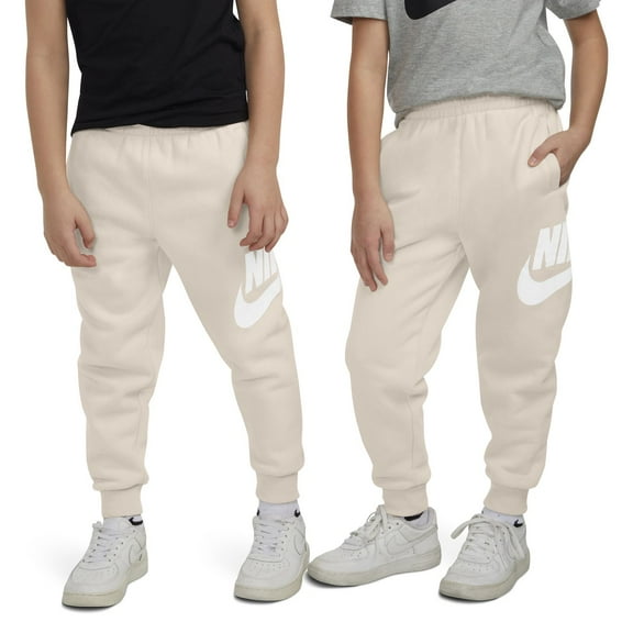 Kids 4-7 Nike Sportswear Club Large Logo Fleece Joggers Color: Beige Size: 6